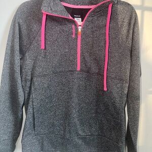 Reebok Women's Charcoal Sweater with Pink Highlights